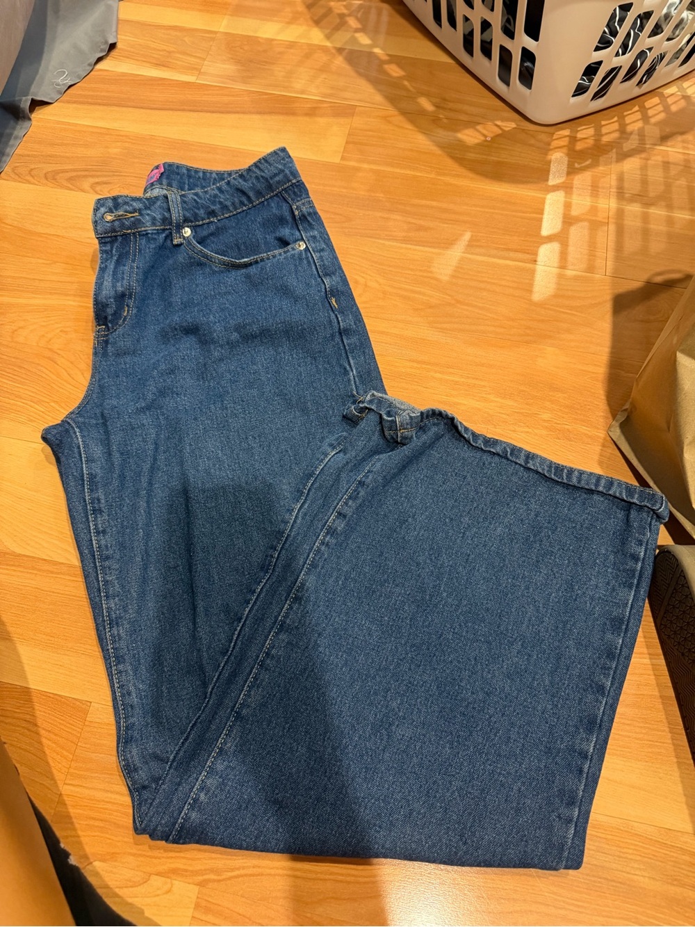 Edikted Women's Dark Blue Wide-Leg Jeans